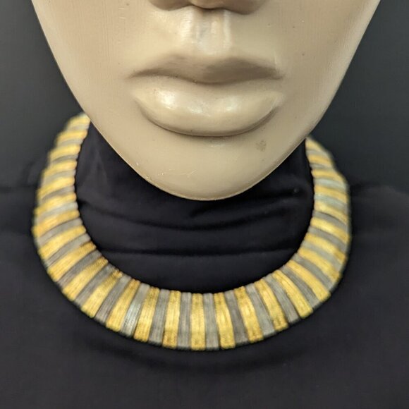 LADY Remington Gold Silver Tone Cleopatra Choker Necklace - Picture 1 of 3